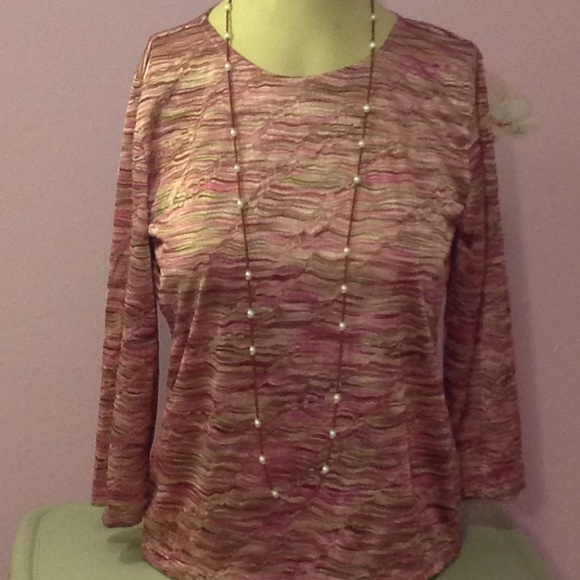 JM COLLECTION, women's top sz medium, petite, pinks - Picture 5 of 7